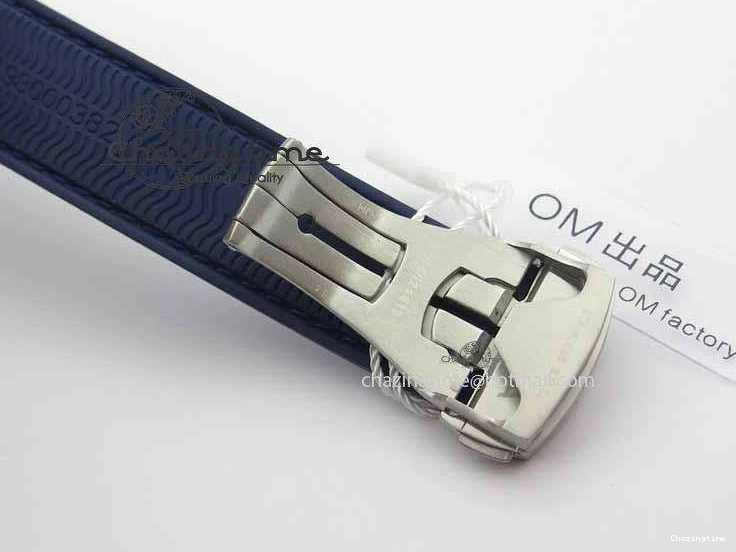 0508 Chic Planet Ocean Master Chrono 45mm SS OM 1:1 Best Edition Blue Dial On Blue Rubber Strap A 8172